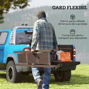 Outsunny Trellis Extensibil Freestanding Gard Mobil Pliabil, Panou Ecran Grădină Aluminiu, 300cm x 103.5 cm, Cafea Închis | Aosom Romania