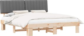 vidaXL Cadru de pat cu tăblie tapițată Gri deschis 180 x 200 cm