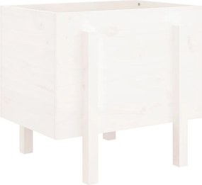 vidaXL Jardinieră de grădină, alb, 62x50x57 cm, lemn masiv de pin