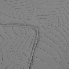 Cuvertura gri pentru pat cu model LEAVES Dimensiuni: 220 x 240 cm