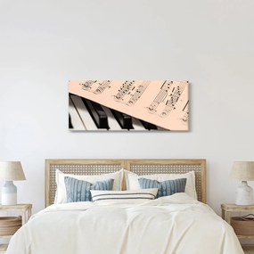 Tablou cu pian și notele muzicale (120x50 cm)