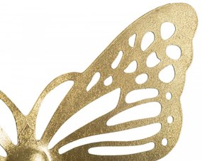 Set 4 decoratiuni de perete aurii din metal, Butterflies Mauro Ferretti