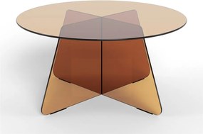 Măsuță de cafea maro rotundă din sticlă ø 80 cm Samos – Actona