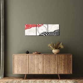 Tablou - Zebre (cu ceas) (90x30 cm)