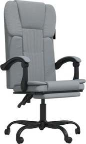 vidaXL Fotoliu de birou rabatabil, gri deschis, textil