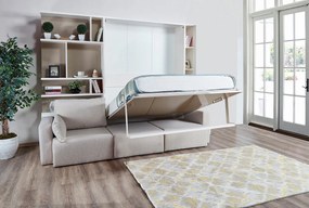Set pat rabatabil dublu cu somiera inclusa, canapea cu 3 locuri si biblioteci - royal elegance set (150x200)