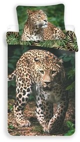 Lenjerie de pat copii, din bumbac, Leopard green, 140 x 200 cm, 70 x 90 cm