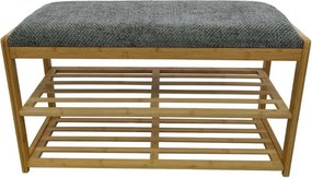 Bancheta cu raft pentru pantofi ZEN-BO 80cm bambus