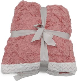 Pătură din lână Island roz, 150 x 200 cm