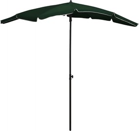 vidaXL Umbrelă de grădină cu stâlp, verde, 200x130 cm