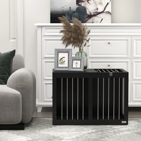 PawHut Cușcă pentru Câini Cușcă pentru Câini Transport Cușcă, 2 Uși, Blocabile, Grilaj de Oțel, 80 cm x 50 cm x 56,5 cm, Negru | Aosom Romania