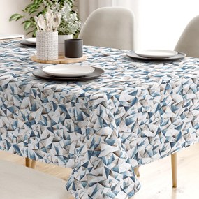 Goldea față de masă decorativă loneta - forme albastre 120 x 140 cm