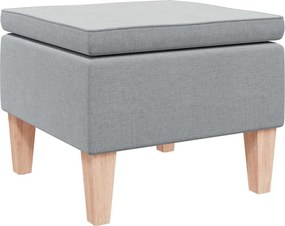vidaXL Scaun cu picioare din lemn, gri deschis, material textil