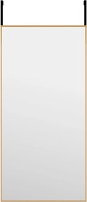 vidaXL Oglindă pentru ușă, auriu, 30x60 cm, sticlă și aluminiu
