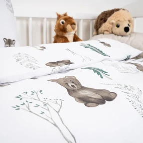 Lenjerie de bumbac pentru pătuț 4Home ForestFriends, 100 x 135 cm, 40 x 60 cm