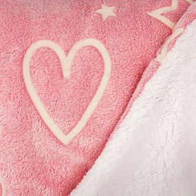Pătură fluorescentă din imitație lână 4Home Heart, 150 x 200 cm
