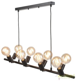 Lustra moderna cu 8 surse de lumina directionabile MIAMI, negru MIAMI/H8/B