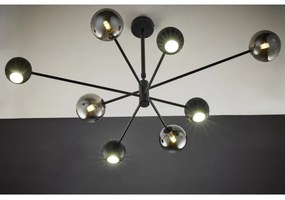 Lustră pe tijă Jupiter 1975 MOKA 4xGU10/10W/230V + 4xG9/10W/230V negru/crom