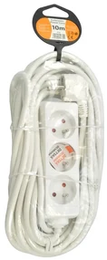 Cablu prelungitor 3Z - 10m, alb