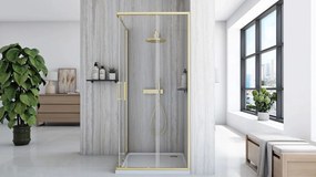 Cabina de dus Rea City cu cadita neagra 80x100 cm auriu periat