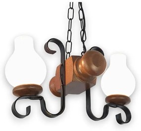 Lustră pe lanț Brilagi RUSTIC 2xE14/40W/230V fag/nuc