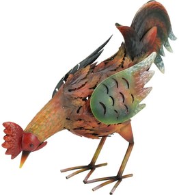 Decor metalic pentru grădină Cocoș, 38 x 11 x 27,5cm