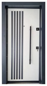 Usa metalica de exterior cu izolatie si vizor Novo Doors NDS1000S, Din compozit, 2 yale, Kit complet, Pentru case, (Culoare: Gri Antracit, Sens