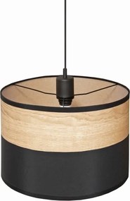 Pendul cu cablu ALBA 1xE27/15W/230V, Ø 20 cm, negru/maro