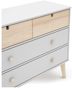 Comodă pentru copii albă joasă 100x81 cm Estefania – Marckeric