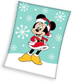 Disney Minnie Snow Pătură din fleece coral de Crăciun 130x160cm