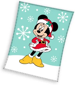 Disney Minnie Snow Pătură din fleece coral de Crăciun 130x160cm