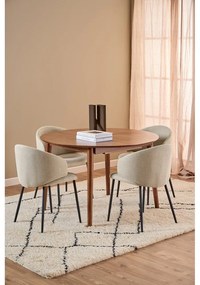 Masă de dining rotundă extensibilă cu aspect de lemn de nuc cu blat suplimentar ø 115 cm Montreux – Actona