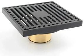 Sifon pardoseala sistem antimiros Es, Alama Elit's 100 mm , Negru Mat tip Rigola