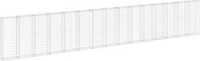 vidaXL Perete gabion cu capace, 900 x 30 x 150 cm, oțel galvanizat