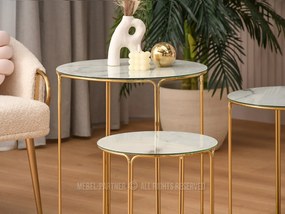 Măsuță de cafea Belianni Zest (marmură albă + auriu). 1111818