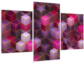 Tablou - Cuburi violet (90x60 cm)