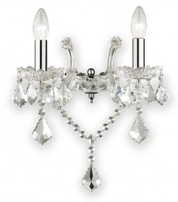 Aplica Florian 035642, 2xE14, crom+transparenta, IP20, Ideal Lux