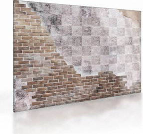Tablou pe sticlă - Perete de cărămidă (70x50 cm)