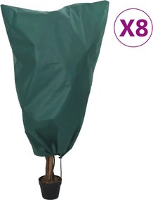 vidaXL Huse de fleece pentru plante cu șnur 8 buc. 70 g/m² 0,8x1,2 m