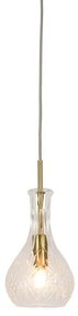 Lustra, Pendul elegant din sticla Brussels transparent/gold, drop