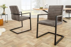 Set 2 scaune cu brate Loft taupe gri/ antracit