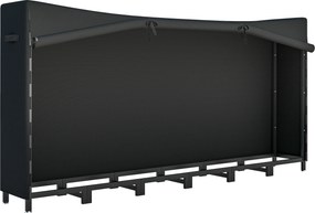 Outsunny Suport de Lemne pentru Exterior din Oțel, cu Acoperire Impermeabilă Oxford 600D, Structură Reglabilă și Lanțuri Metalice, Suport de Lemne Ridicat, 0.8m³, 235x31x116 cm, Negru | Aosom Romania