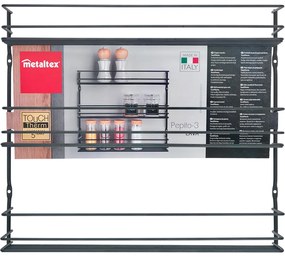 Organizator pentru mirodenii, de montat pe perete, din oțel inoxidabil Pepito – Metaltex