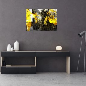 Tablou pe sticlă - Fotbal în marele oraș (70x50 cm)