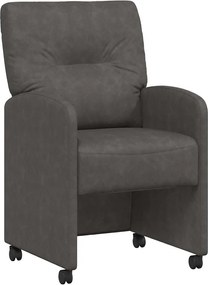 vidaXL Scaune de dining cu roți cu roți 2 pcs Negru 57 x 67 x 95 cm