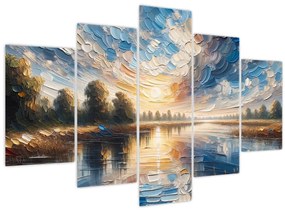 Tablou - Pictură cu soarele deasupra apei (150x105 cm)