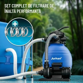 Sistem de filtrare cu nisip pentru piscină AQUA, 10 200 l/h, albastru Jurhan