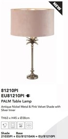 Veioza, Lampa de masa eleganta Palm roz