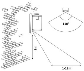 Rabalux - Aplică de exterior cu senzor 1xE27/60W/230V IP44