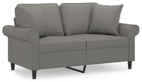 3153234 vidaXL Canapea cu 2 locuri cu perne&pernuțe gri închis 120 cm textil